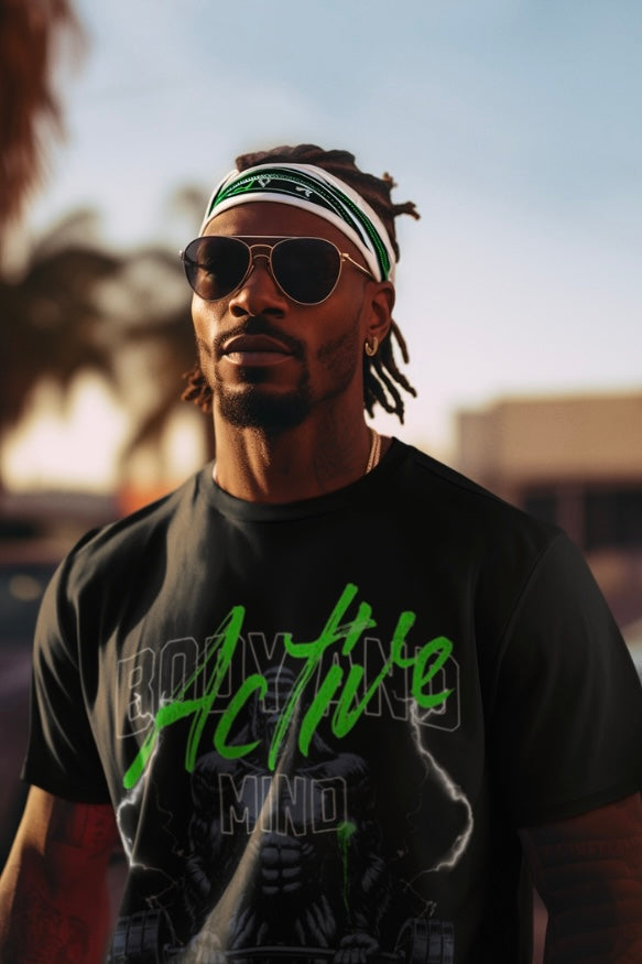 Active Beast Graphic Tee-Green