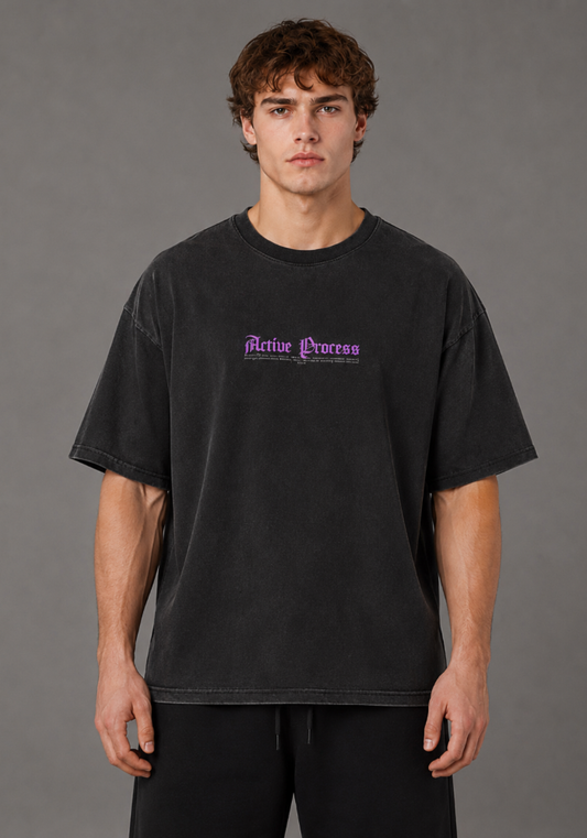 Active Vintage Frayed Tee-Purple
