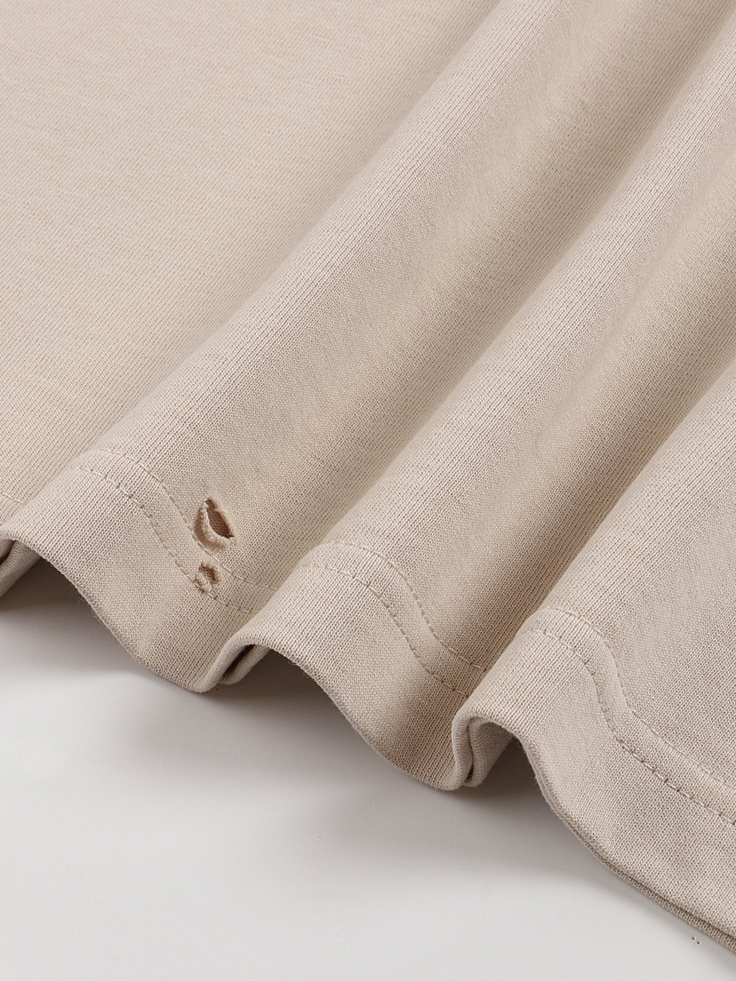 Active Frayed Boxy Tee-Apricot