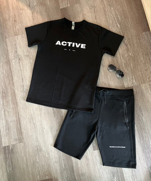 Active Tech Short Set Black