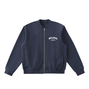Wellness Zip-Up Fleeced Varsity Jacket