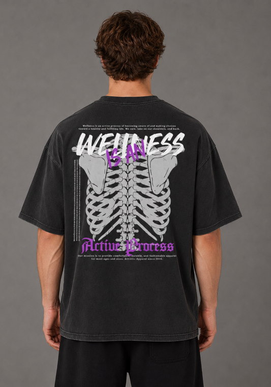 Active Vintage Frayed Tee-Purple