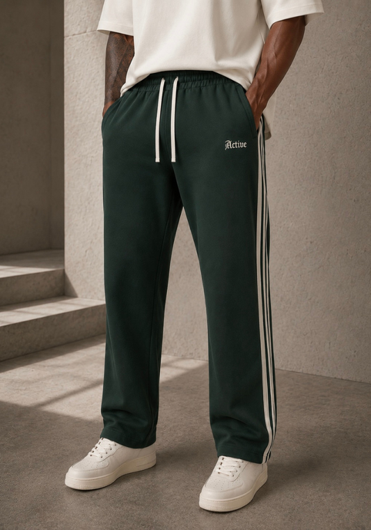 Active Stripe Straight-Leg Pants
