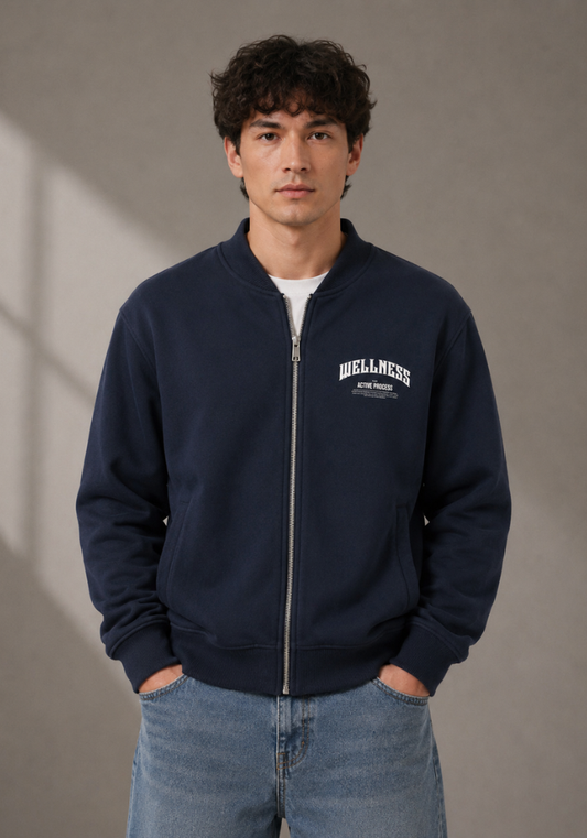 Wellness Zip-Up Fleece Varsity Jacket