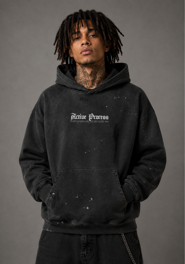 Active Frayed Fleece Hoodie