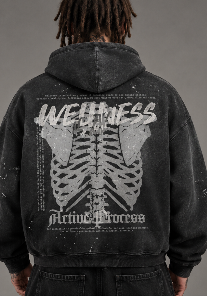 Active Frayed Fleece Hoodie