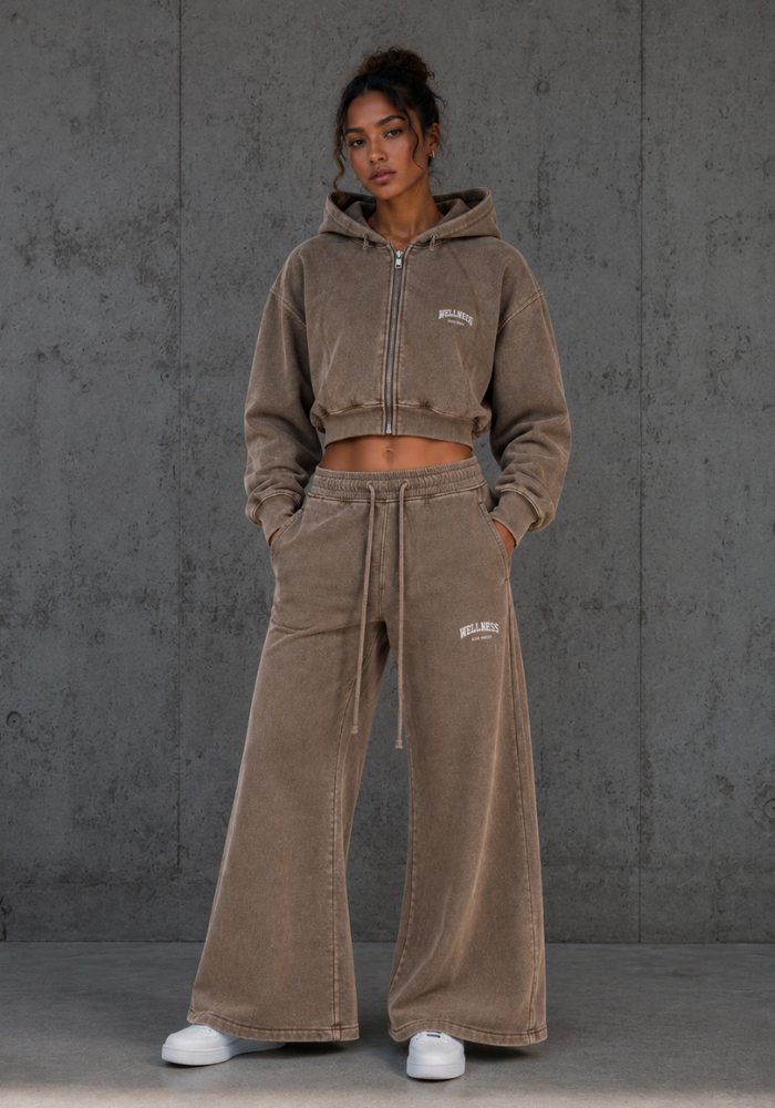 Wellness Vintage Cropped Hoodie