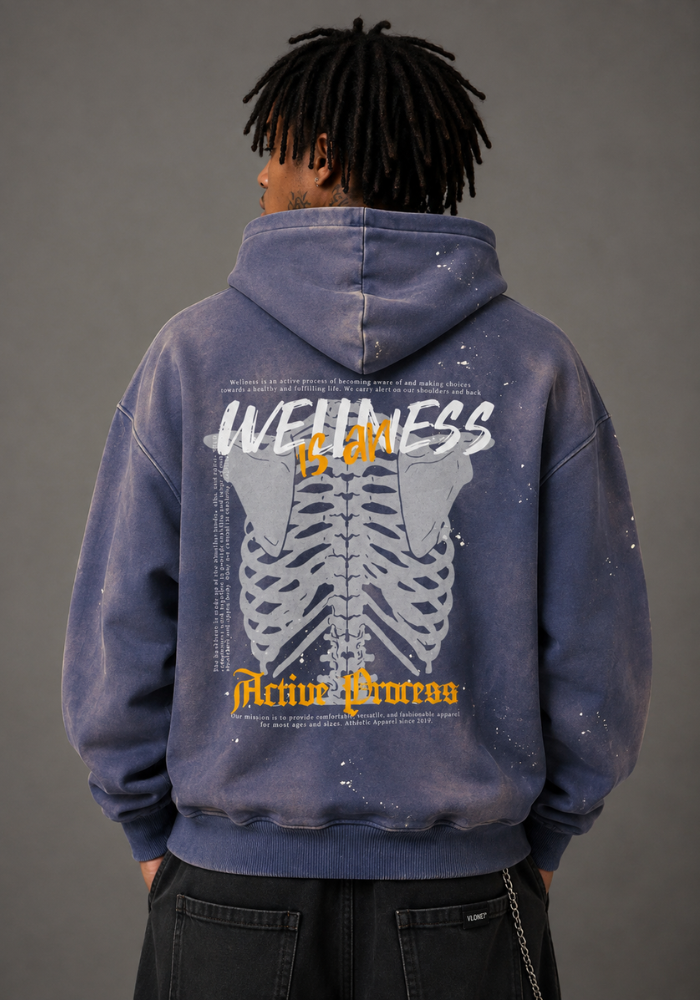 Active Frayed Fleece Hoodie-Yellow