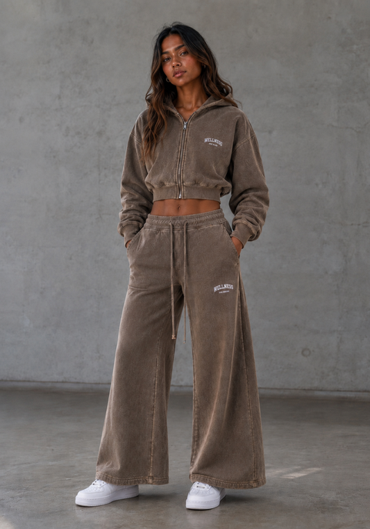 Wellness Vintage Cropped Hoodie