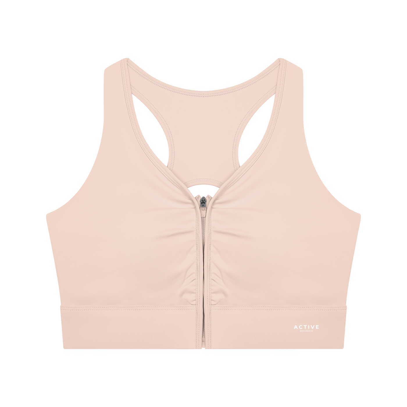 Active Cropped Zip Sports Bra