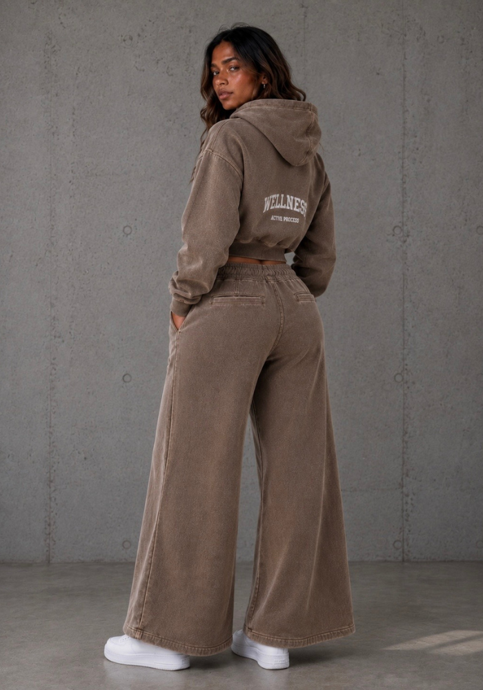 Wellness Vintage Cropped Hoodie