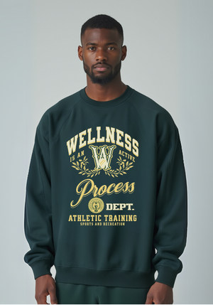 Wellness Graphic Luxe Crewneck Sweatshirt (Green)