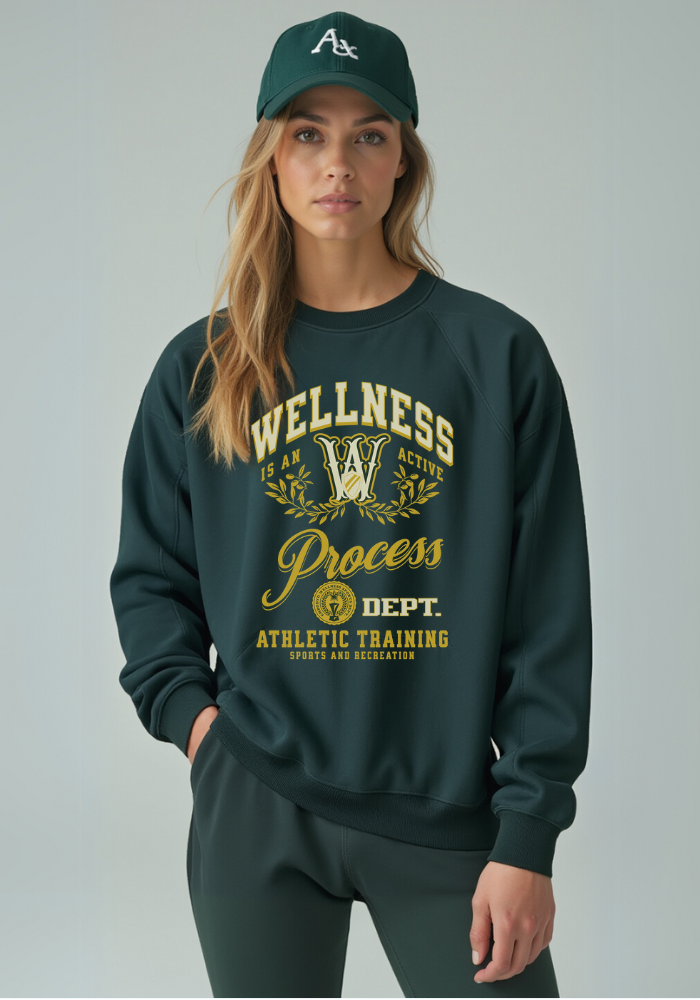 Wellness Graphic Luxe Crewneck Sweatshirt (Green)