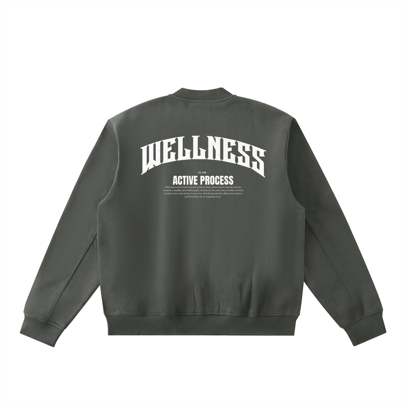 Wellness Zip-Up Fleeced Varsity Jacket