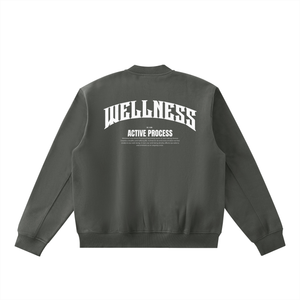 Wellness Zip-Up Fleeced Varsity Jacket