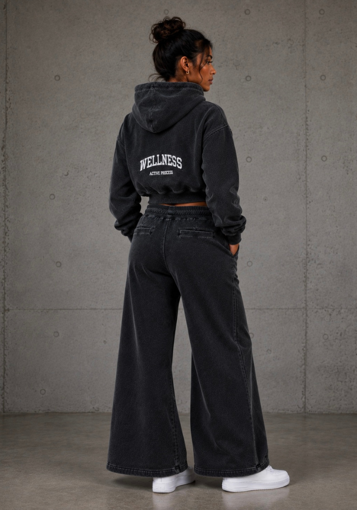 Wellness Vintage Cropped Hoodie