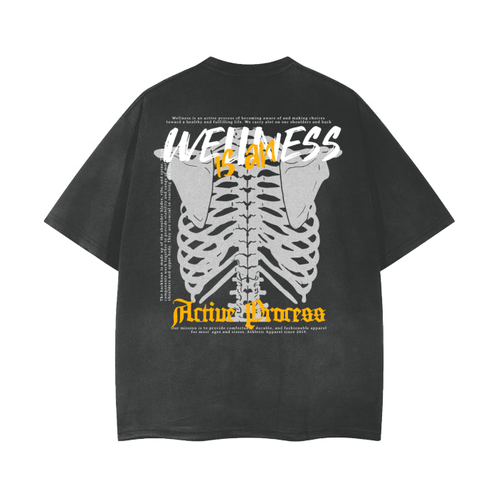 Active Vintage Frayed Tee-Gold