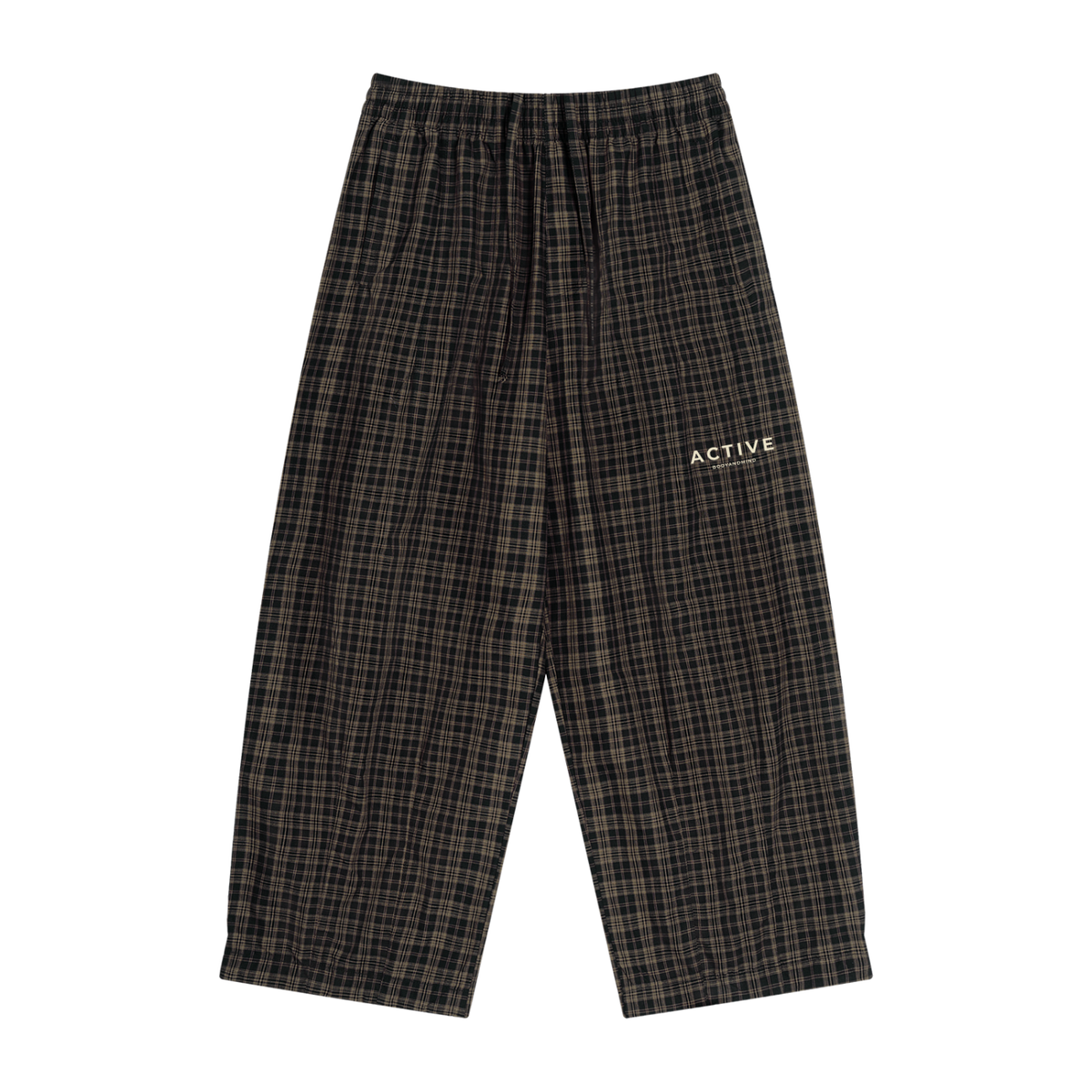 Active Plaid Wide Leg Pants