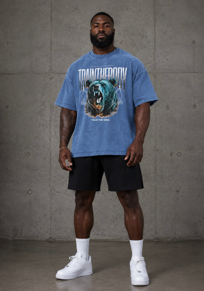 TTBTTM Beast Acid Wash Oversize T-Shirt (Blue) – Embodyd Wellness