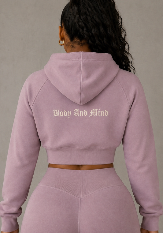 Active Cropped Zip-Through Hoodie