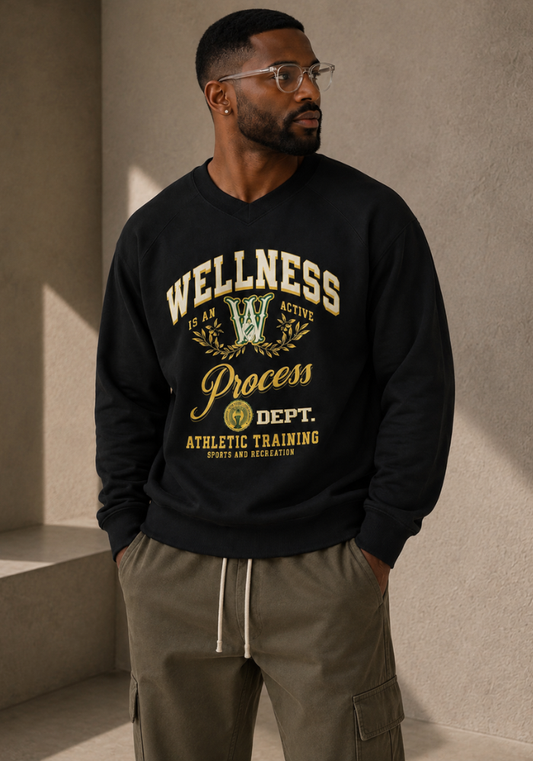Wellness Sport V-Neck Crew-Black