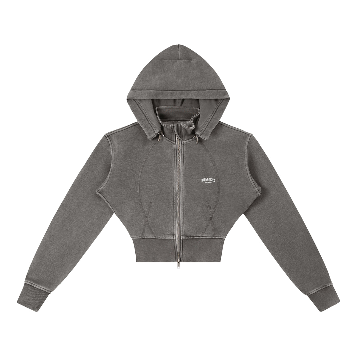 Wellness Vintage Cropped Hoodie