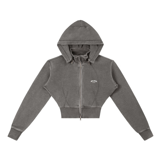 Wellness Vintage Cropped Hoodie