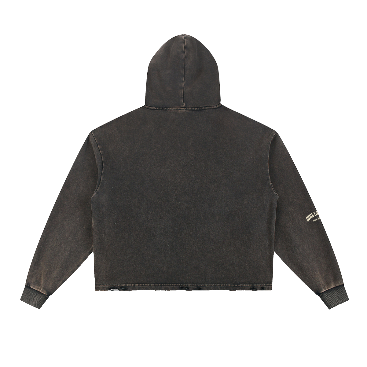Wellness Vintage Washed Frayed-Hem Hoodie