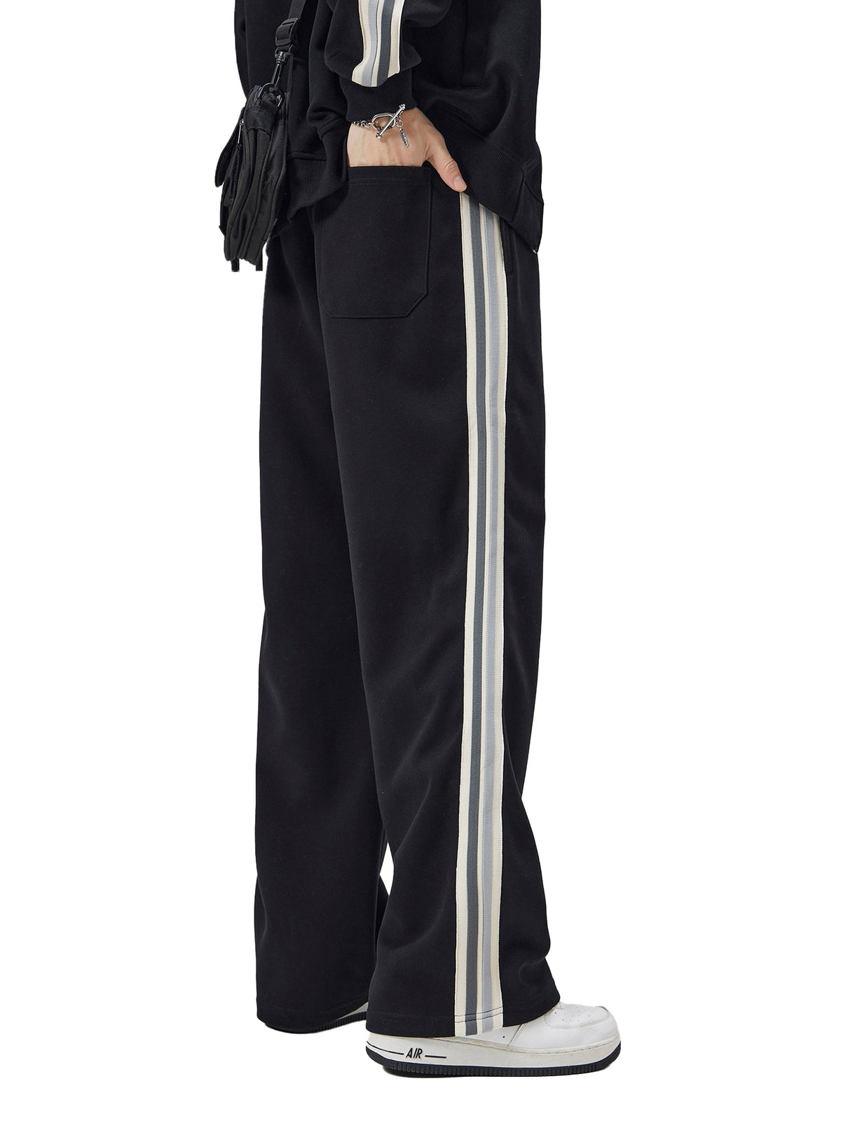 Wellness Side-Stripe Straight-Leg Pants