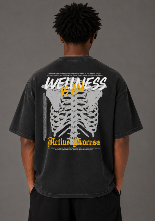 Active Vintage Frayed Tee-Gold
