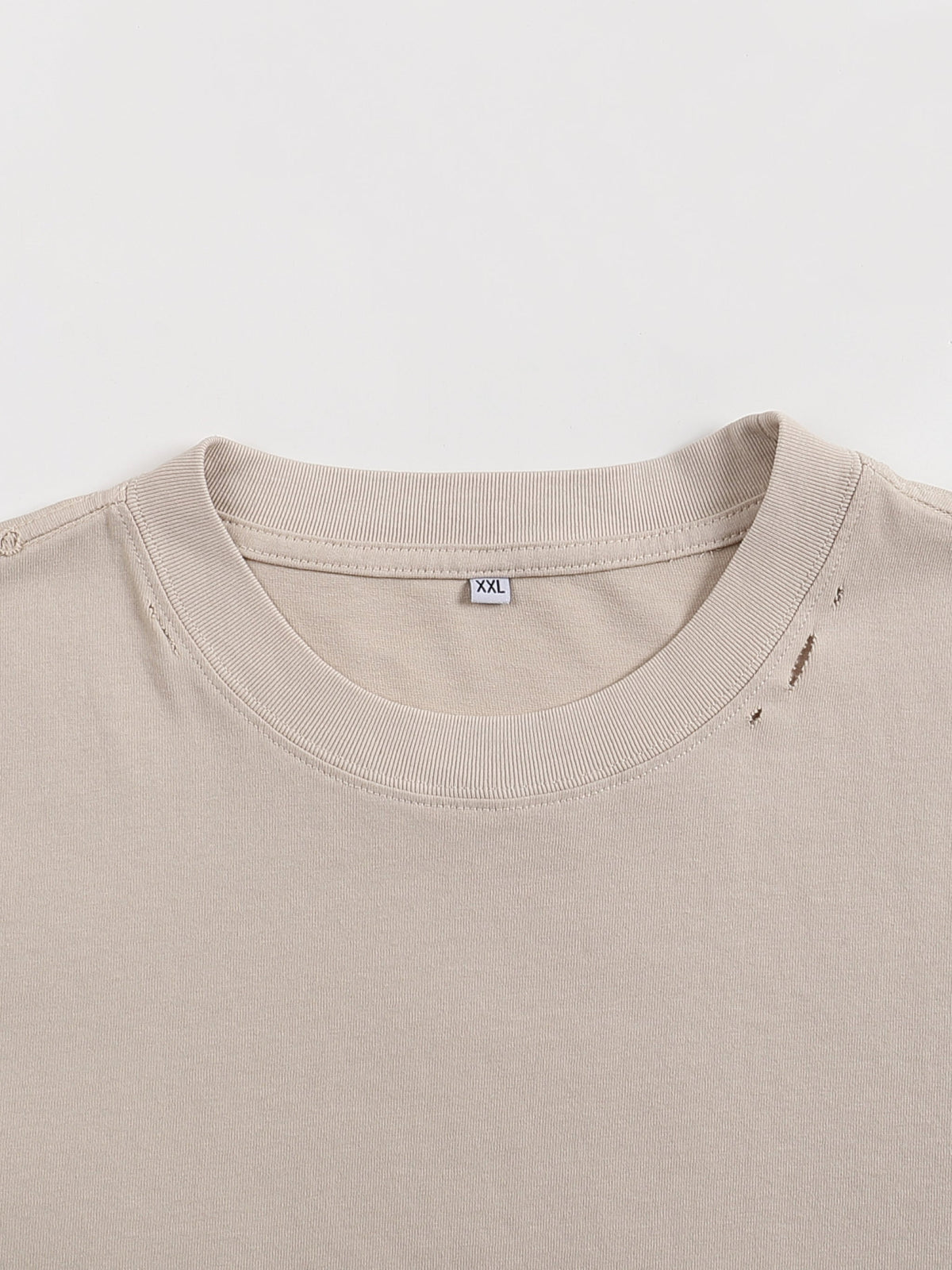 Active Frayed Boxy Tee-Apricot