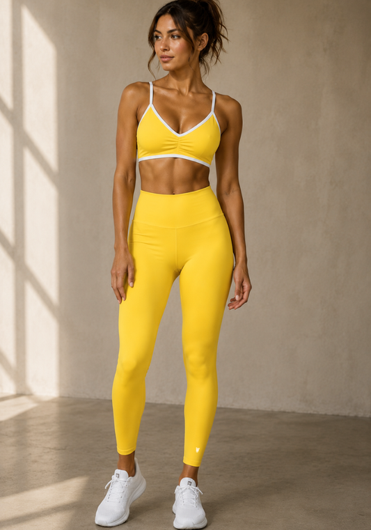 Wellness Ruched V-Neck Sports Bra