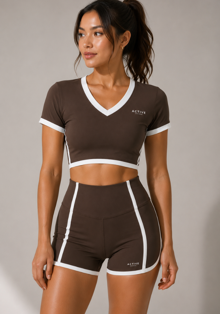 Active Color Block Yoga Shorts