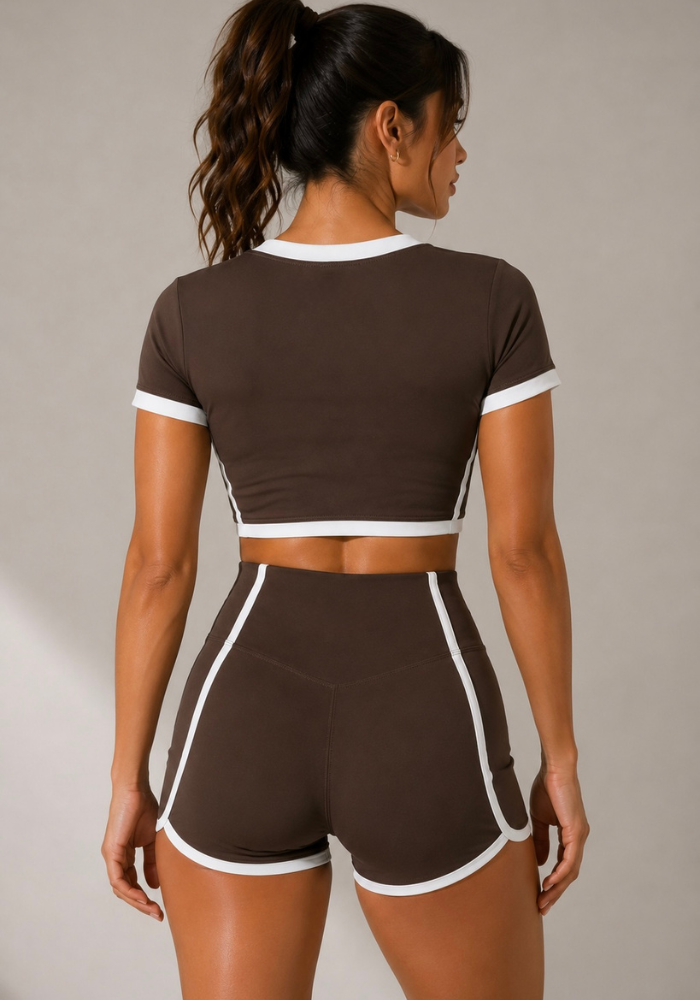 Active Color Block Yoga Shorts
