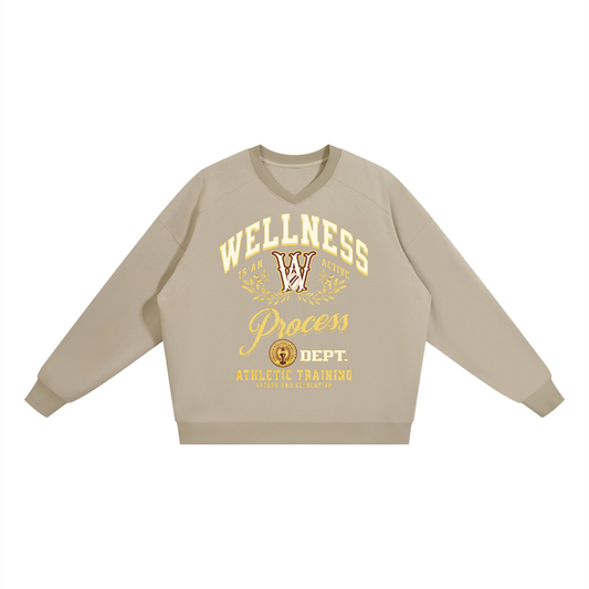Wellness Sport V-Neck Crew-Khaki