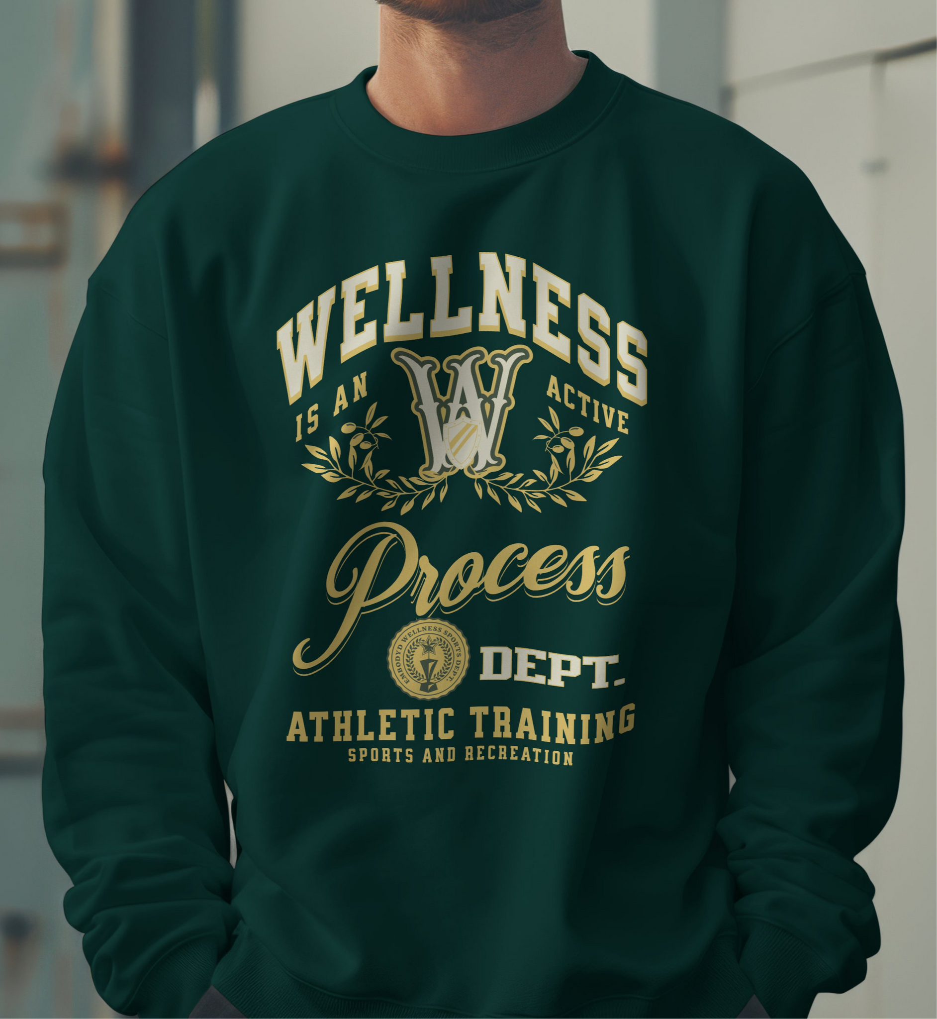 Wellness Graphic Luxe Crewneck Sweatshirt (Green)