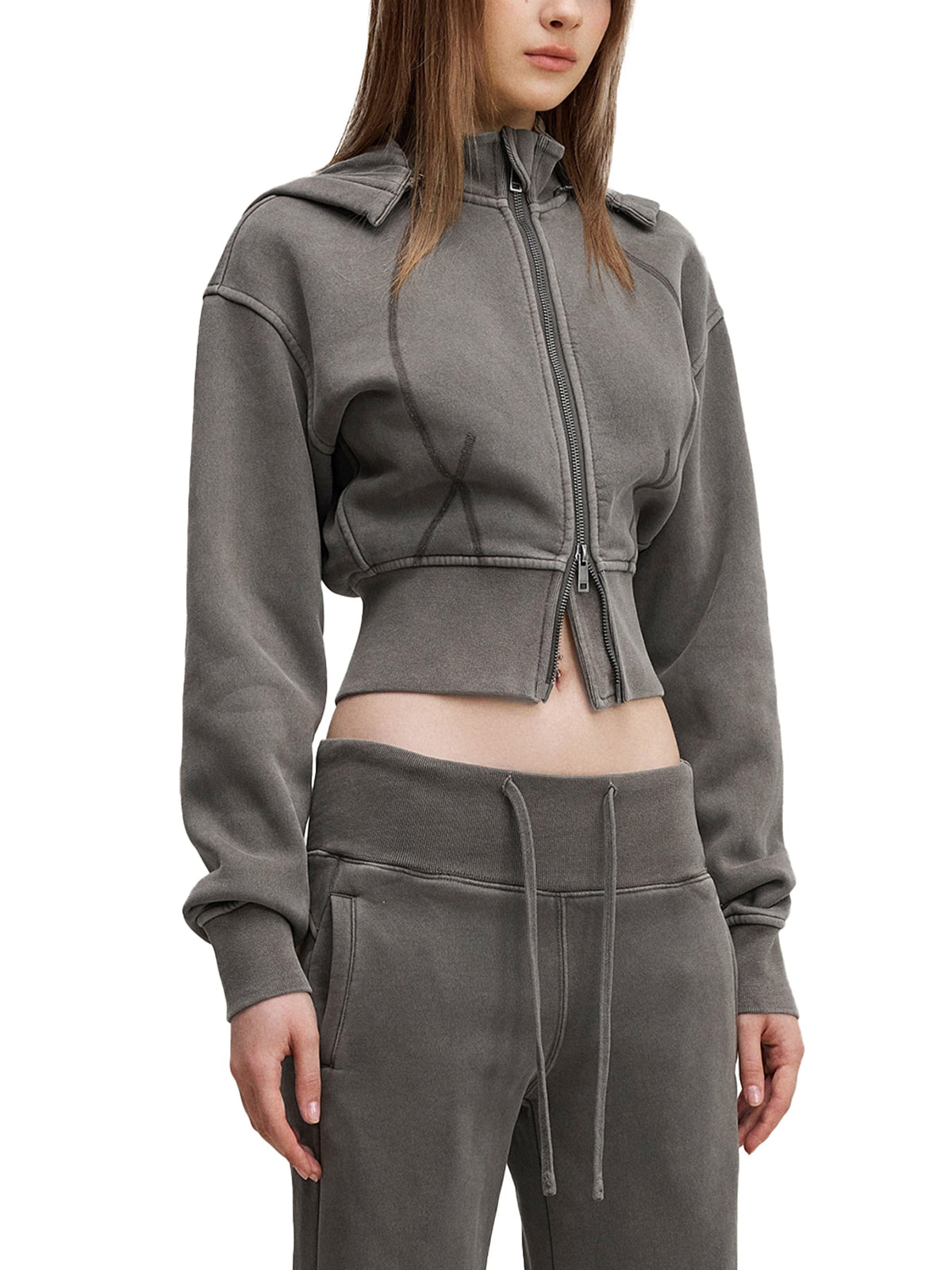 Wellness Vintage Cropped Hoodie