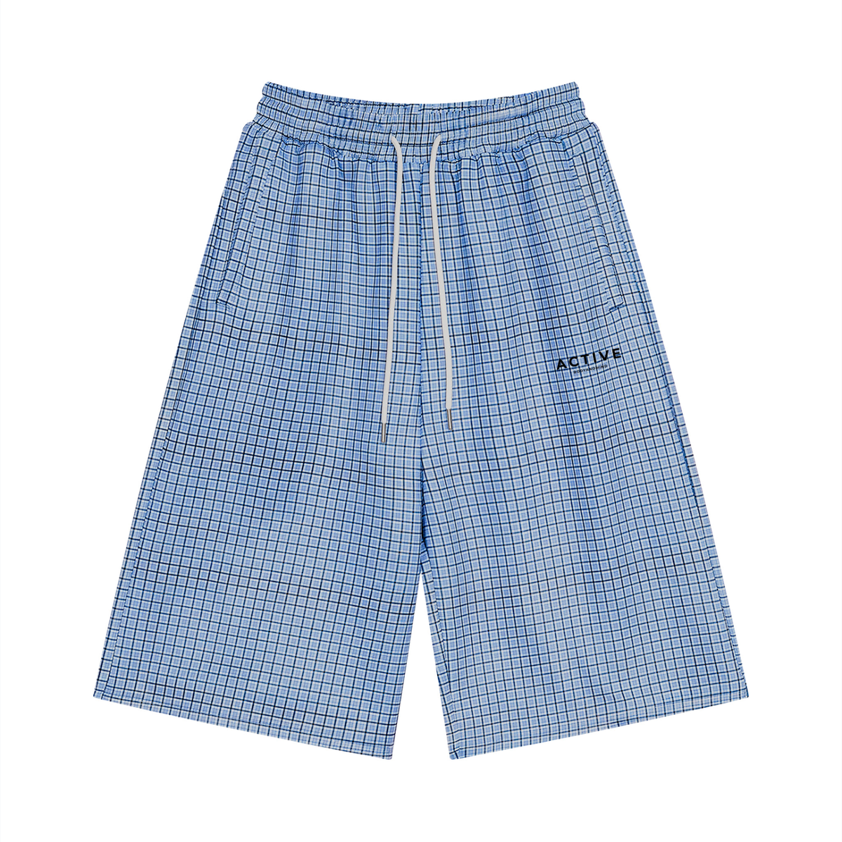 Active Plaid Drawstring Shorts