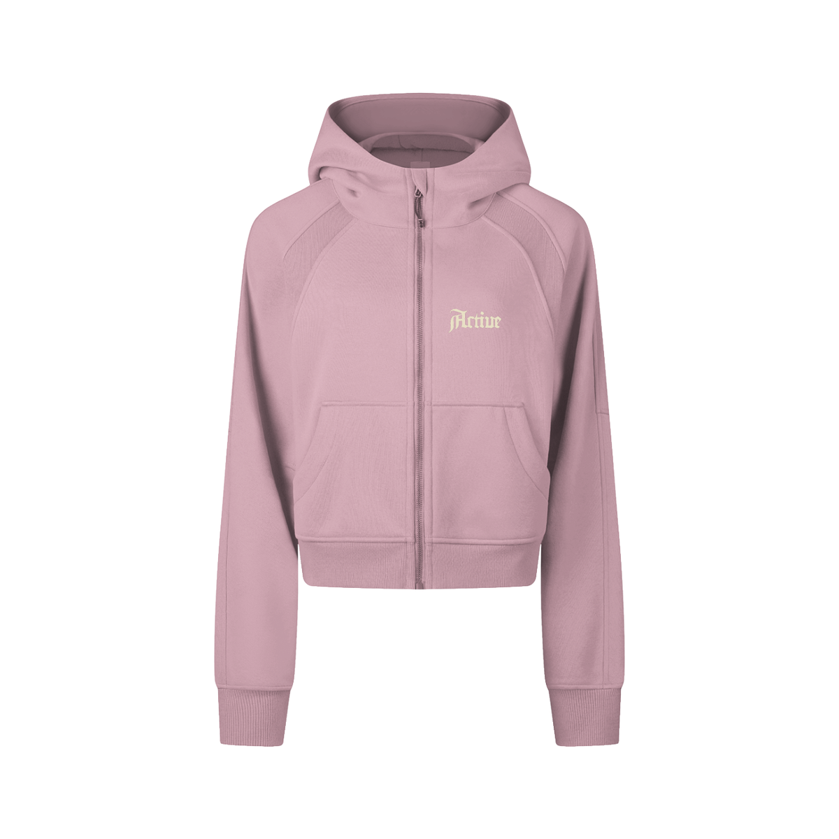Active Cropped Zip-Through Hoodie