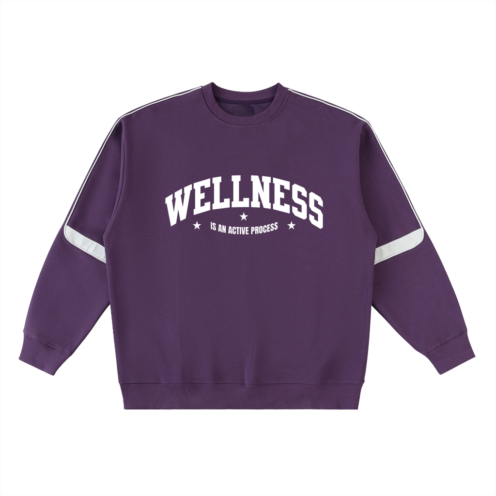 Wellness Oversized Taped Sweatshirt (Purple)