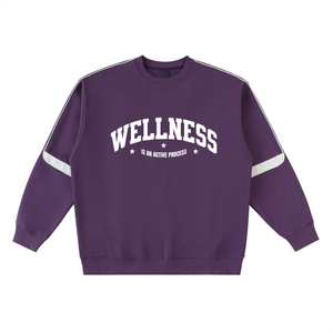 Wellness Oversized Taped Sweatshirt (Purple)
