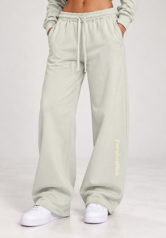 Active Wide Leg Raw Edge Sweatpants