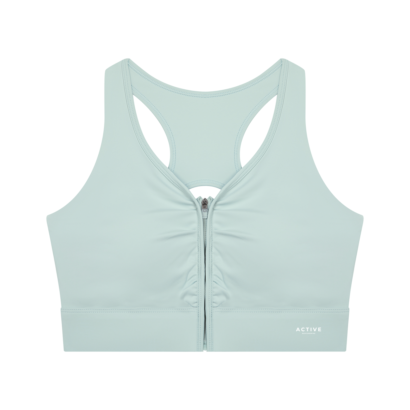 Active Cropped Zip Sports Bra
