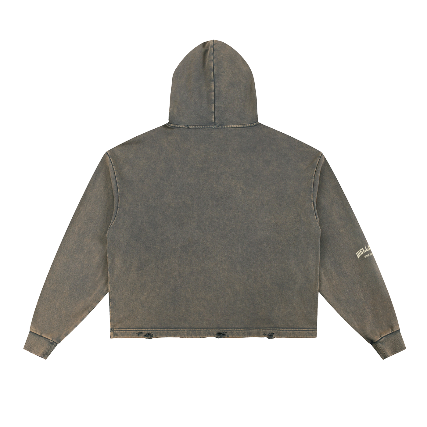 Wellness Vintage Washed Frayed-Hem Hoodie