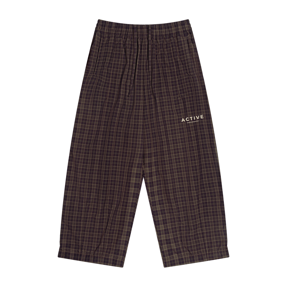 Active Plaid Wide Leg Pants