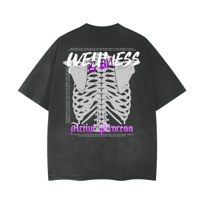 Active Vintage Frayed Tee-Purple