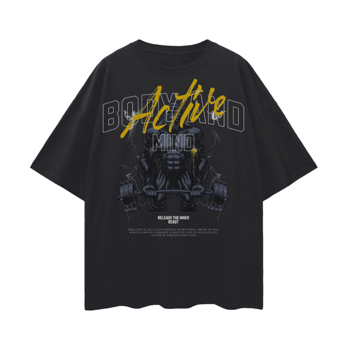 Active Beast Graphic Tee-Gold