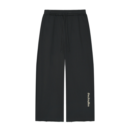 Active Wide Leg Raw Edge Sweatpants