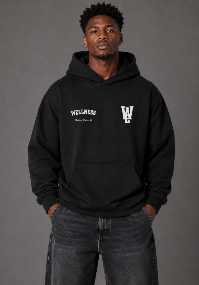 Wellness Super Soft Oversize Hoodie-Black