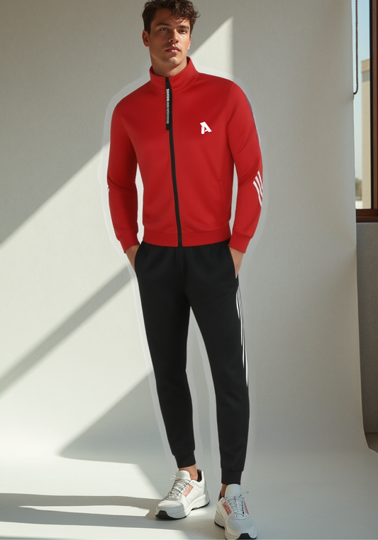 Active Track Suit-Red/Yellow